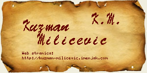 Kuzman Milićević vizit kartica